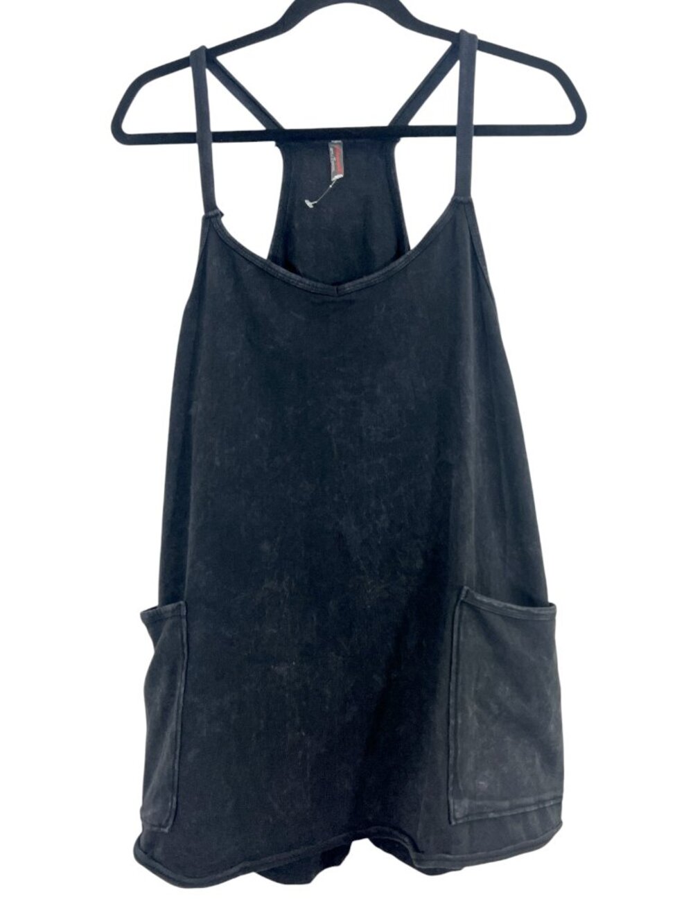 Free People FP Movement Hot Shot Mini Dress Mineral Wash Black NWOT